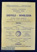 1950 FA Amateur Cup 2nd round Sheffield v Wimbledon match programme 28 January 1950 at Hillsborough.