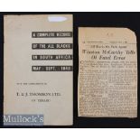 Rare 1949 NZ All Blacks Complete Record of the 1949 tour to S Africa Booklet: With a little wear &