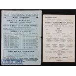 1936 Kent County Championship Rugby Programmes (2): v Eastern Counties at Beckenham, Oct (single