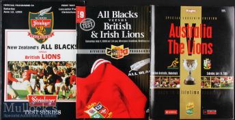 1993/2001/2005 British & Irish Lions Down Under Rugby Programmes (3): 1st Test v NZ 1993; 2nd Test v