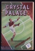 1950/51 Crystal Palace v Gillingham Football Programme date 7 Oct, first season in FL for