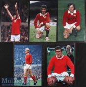 Selection of Signed 1970s Manchester United Photographs featuring J Rimmer, D Sadler, I Ure, W
