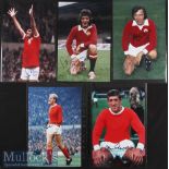 Selection of Signed 1970s Manchester United Photographs featuring J Rimmer, D Sadler, I Ure, W