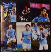 7x Signed Manchester City Colour Photographs Foden, Garcia, Jesus, Gundogan, measures 30x21cm