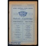1935 Oxford v Cambridge Varsity Match Rugby Programme: Although a rare 0-0 draw, only the third in