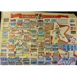 1971/72 The Bobby Moore Gallery of Soccer Side Large Chart with 100 mirror card football teams by