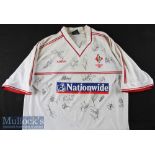 Multi Signed 2000/02 O’Halloram Swindon Town Match Worn football shirt No 7 short sleeve away shirt,