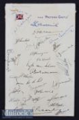 1951-2 SA Rugby Springboks original signatures: On ‘Pretoria Castle’ notepaper, 31 clear neat