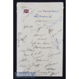 1951-2 SA Rugby Springboks original signatures: On ‘Pretoria Castle’ notepaper, 31 clear neat