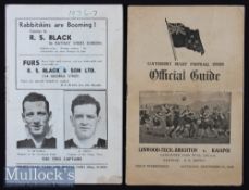 1937/1943 Rugby Programmes from NZ: Otago v Southland July ‘37 (lacking covers but v detailed with