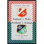 1959 Special England/Wales v Scotland/Ireland Rugby Programme: For the Jubilee of Twickenham, the