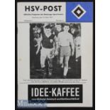 1960/61 Hamburg v Burnley Football programme European Cup played March 15th, light creases and