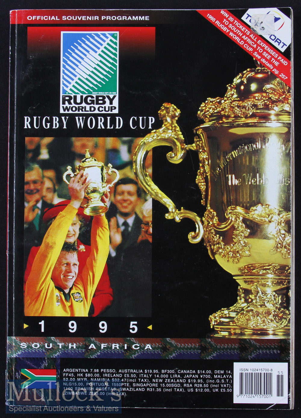 RWC 1995 Official Souvenir Rugby Programme: The sought-after large, heavy S African pre-tourney