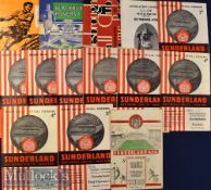 Selection of Sunderland match programmes to include homes 1954/55 Portsmouth 1955/56 1st Vienna (F),