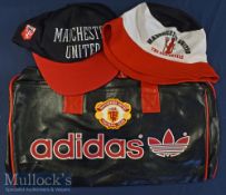 Manchester Utd memorabilia to include late 1980s United Adidas Kit Bag, with Red Devils badge,