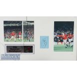 Signed Ole Gunnar Solskjaer Manchester United Display with prints depicting that famous night!