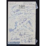 Scarce 1955 British Lions Signed Menu v South Eastern Districts: Fold over card from the dinner at