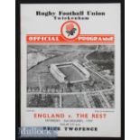 1937 England v The Rest Trial Rugby Programme: January’s Final Twickenham trial. The normal 4pp