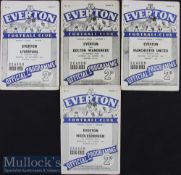 1950/51 Everton home programmes v Liverpool, Bolton Wanderers, Manchester Utd, Middlesbrough. (4)