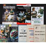 1952-2010 Barbarians (incl French) v S Africa Rugby Programmes (8): To include both the official and