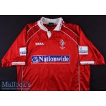 2000/02 Grazioli Swindon Town Match Worn football shirt No 10 to reverse, home shirt in red, short