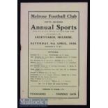 1938 Melrose Rugby Sevens Programme: As ever, 8pp yellow paper issue in remarkably good condition,