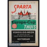 1959/60 Sparta v Rangers Football programme European Cup, tape to rear and both inside covers, no