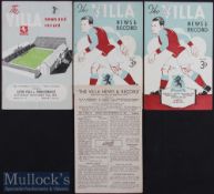 1947/48 Aston Villa v Manchester City / Sunderland double issue football programme date 30th Aug/1st