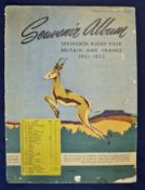 Rare 1951-2 S Africa Rugby Souvenir Pictorial Album: Tour souvenir made of supplements to a S