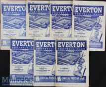 1948/49 Everton home match programmes v Derby County, Wolves, Stoke City, Birmingham City,