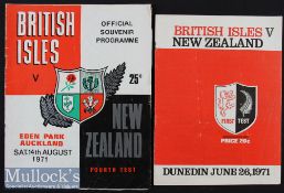 1971 British and Irish Lions Test Programmes in N Zealand (2): 1st (won) and 4th (drawn) Tests