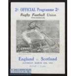 1932 England v Scotland Rugby Programme: In a season ending with England in a three-way tie for
