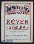 1906 Aston Villa v Everton Reserve Football Programme date 20 Oct, first season Villa issued