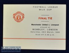 1983 Football League Milk Cup Final Manchester Utd v Liverpool itinerary for Manchester Utd