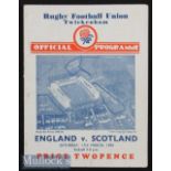 1934 England v Scotland Rugby Programme: In an England Triple Crown/Champs season, crisp clean
