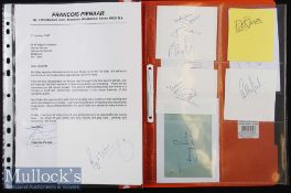 1960s-90s Rugby Autographs etc: In a neat folder, on card or paper, the signatures of seven rugby
