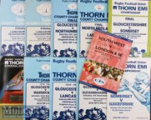 1980s-90s County Championship etc Rugby Programmes (12): Mostly Gloucestershire, in finals v