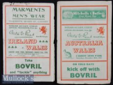 1946/1947 Welsh Home Rugby Programmes (2): Victory International at Cardiff 1946 v Ireland, pages