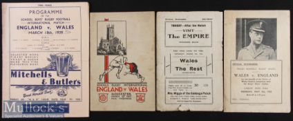1930s Wales/England Schools etc Rugby Programmes (4): Lovely items, Welsh Trial March 1935 at
