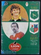 1980 British & I Lions in S Africa Test Rugby Programme: The final test, 12th July at Pretoria,