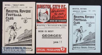 1948/49 Bristol City v Bournemouth & Boscombe football programme date 6 Nov, plus 48/49 Bristol