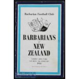 1954 Barbarians v New Zealand Rugby Programme: First of the distinctive Baabaas magazine-style