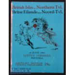 Scarce 1962 British & Irish Lions in SA Rugby Programme: 24pp large strikingly-covered issue for