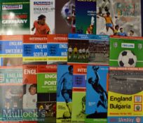 England international home match programmes to include 1968 Bulgaria + ticket, 1969 France + ticket,