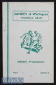 1963/64 Sankey of Wellington v Macclesfield Football programme played February 15th, no staples with