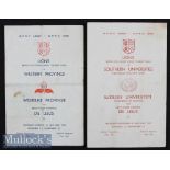 1962 British Lions Rugby Programmes (2): Official 4pp issues at Cape Town v Western Province and v