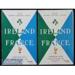 1957/1959 Ireland v France Rugby Programmes (2): Editions from the 11-6 and 9-5 home wins of 1957