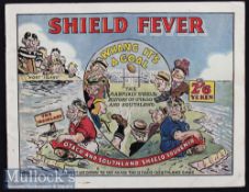 1950 NZ Rugby Brochure ‘Shield Fever’: Most attractive & famously colourful cartoon-covered thick