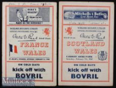 1948 Wales Rugby Programmes (2): Editions from Cardiff & Swansea for the clashes with Scotland (won)