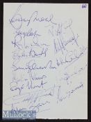 1966 England World Cup Winners Autograph Page featuring Bobby Moore plus Gorge Cohen, Ray Wilson,